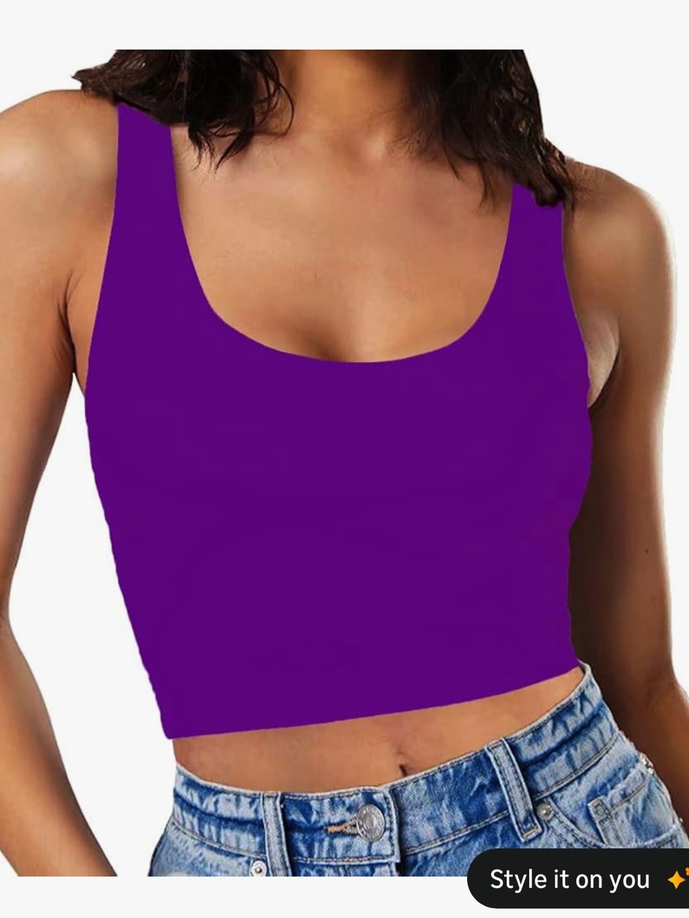 NWT Scoop Neck Purple Crop Tank Top